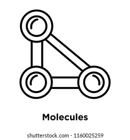 Molecules icon vector isolated on white background, Molecules transparent sign , sign and symbols in thin linear outline style