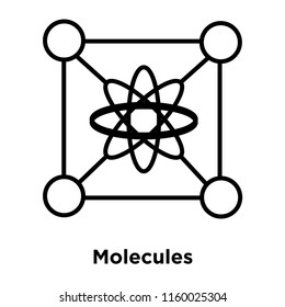 Molecules icon vector isolated on white background, Molecules transparent sign , sign and symbols in thin linear outline style