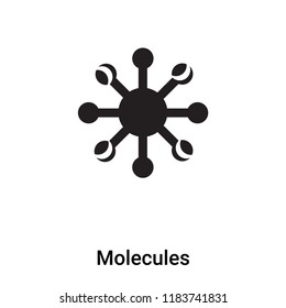 Molecules icon vector isolated on white background, logo concept of Molecules sign on transparent background, filled black symbol