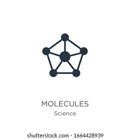 Molecules icon vector. Trendy flat molecules icon from science collection isolated on white background. Vector illustration can be used for web and mobile graphic design, logo, eps10