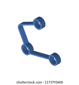 Molecules isometric left top view 3D icon