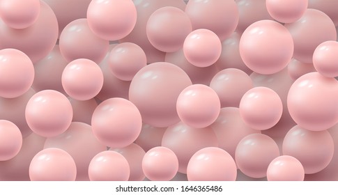 Moléculas esferas 3d rosadas que forman fondo abstracto de textura