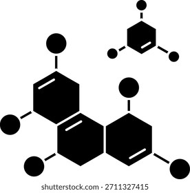 Diseño de ícono de Vector de línea de moléculas