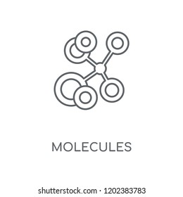 Molecules linear icon. Molecules concept stroke symbol design. Thin graphic elements vector illustration, outline pattern on a white background, eps 10.
