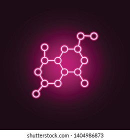 Molecules neon icon. Elements of Sciense set. Simple icon for websites, web design, mobile app, info graphics