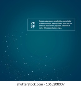 Molecules and neurons with connected dots and lines on dark blue background.