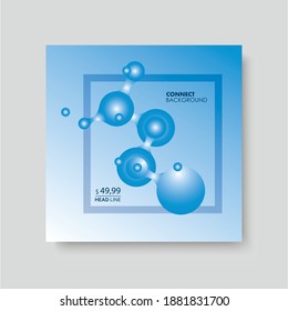 Molecules on the banner. Vector design template. Scientific research concept