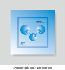 Molecules on the banner. Vector design template. Scientific research concept