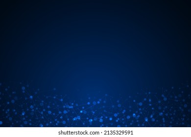 Molecules on blue background. Used for design healthcare, science and medicine background. DNA strand. Molecular structures
