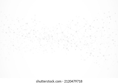 Molecules on gray background. Used for design healthcare, science and medicine background. DNA strand. Molecular structures