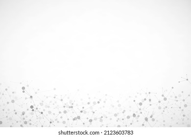Molecules on gray background. Used for design healthcare, science and medicine background. DNA strand. Molecular structures