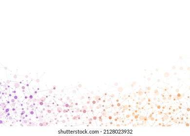 Molecules on gray background. Used for design healthcare, science and medicine background. DNA strand. Molecular structures