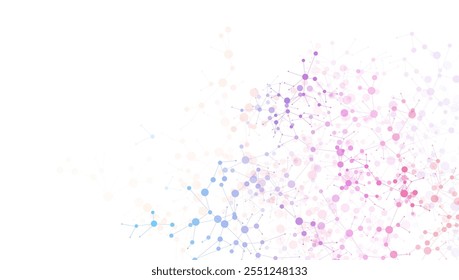 Molecules on gray background. Used for design healthcare, science and medicine background. DNA strand. Molecular structures