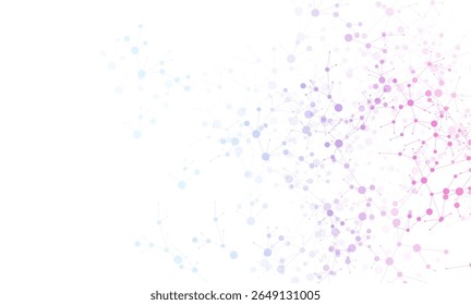 Molecules on gray background. Used for design healthcare, science and medicine background. DNA strand. Molecular structures