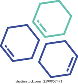 Molecules outline dual color vector illustration icon design