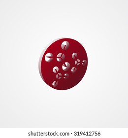 Molecules Red 3d  illustration