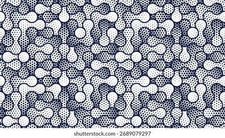 Moléculas padrão sem emenda, vetor geométrico trippy fundo abstrato, fluido como formas dinâmico sem fim papel de parede.