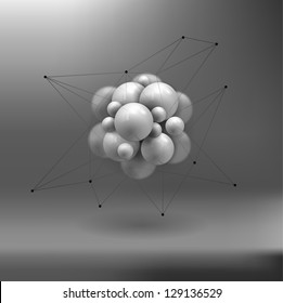 molecules spheres abstract background . molecular structure