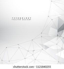 Molecules technology with polygonal shapes on white background. Illustration Vector design digital technology concept. Abstract futuristic.