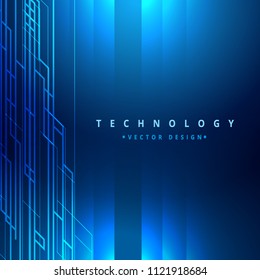 Molecules technology with polygonal shapes on dark blue background. Illustration Vector design digital technology concept. Abstract futuristic.
