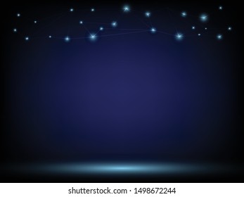 Molecules technology with polygonal shapes on dark blue background. Illustration Vector design digital technology concept.