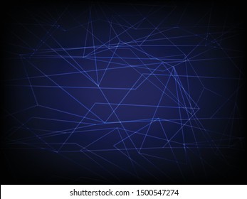 Molecules technology with polygonal shapes on dark blue background. Illustration Vector design digital technology concept.