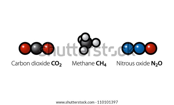 molecules-three-most-common-greenhouse-gases-stock-vector-royalty-free