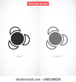 Molecules vector icon. Molecules for the chemistry of icon. Molecules for Dr icon. Molecules for work and sweets design icon