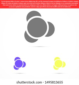 Molecules vector icon. Molecules for the chemistry of  icon. Molecules for Dr icon. Molecules for work and sweets design  icon