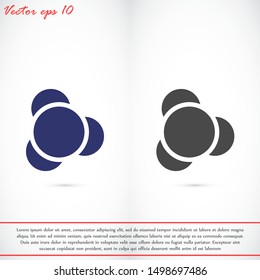 Molecules vector icon. Molecules for the chemistry of  icon. Molecules for Dr icon. Molecules for work and sweets design  icon