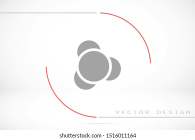 Molecules vector icon. Molecules for the chemistry of icon. Molecules for Dr icon. Molecules for work and sweets design icon
