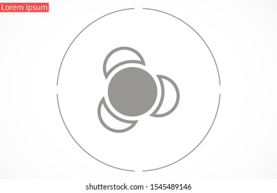 Molecules vector icon. Molecules for the chemistry of icon. Molecules for Dr icon. Molecules for work and sweets design icon
