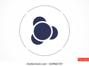 Molecules vector icon. Molecules for the chemistry of icon. Molecules for Dr icon. Molecules for work and sweets design icon