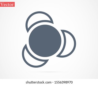 Molecules vector icon. Molecules for the chemistry of icon. Molecules for Dr icon. Molecules for work and sweets design icon
