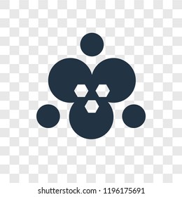 Molecules vector icon isolated on transparent background, Molecules transparency logo concept