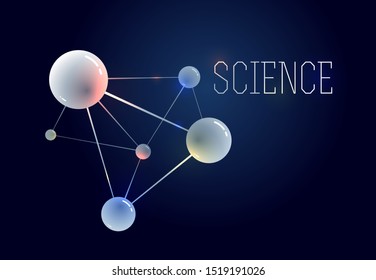 Molecules vector illustration, science chemistry and physics theme abstract background, micro and nano science and technology theme, atoms and microscopic particles.