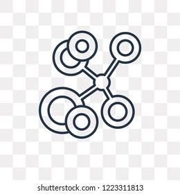 Molecules vector outline icon isolated on transparent background, high quality linear Molecules transparency concept can be used web and mobile