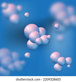 Molecules vector of science and medical on blue background illustration