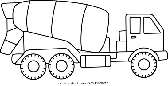 Molen car line art for coloring book page