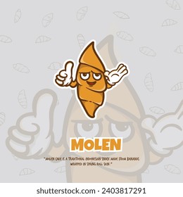 Molen mascot from Indonesian street food for icon campaign template design