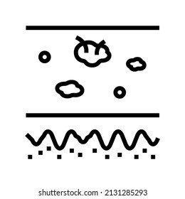 vector de icono de línea de la piel de moles. signo de la piel de los moles. símbolo de contorno aislado ilustración negra