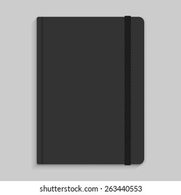 Moleskin Notebook With Black Elastic Band Vector Image