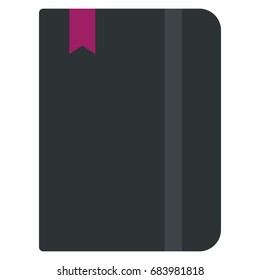 Moleskin notebook icon, vector illustration flat style design isolated on white. Colorful graphics