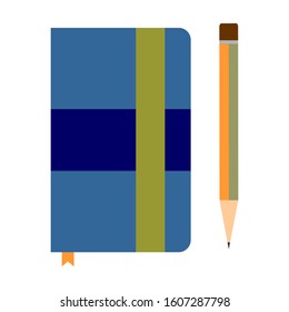 
Moleskin notebook with yellow ribbon vector image