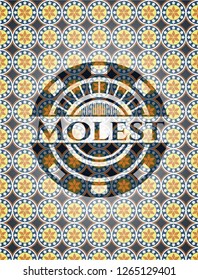 Molest arabic emblem background. Arabesque decoration.