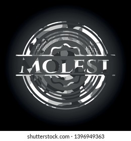 Molest on grey camouflaged texture