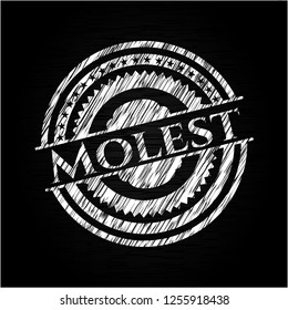 Molest written with chalkboard texture