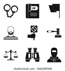 Molestation icons set. Simple set of 9 molestation vector icons for web isolated on white background