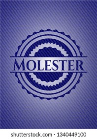 Molester emblem with denim high quality background