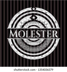 Molester silvery shiny emblem